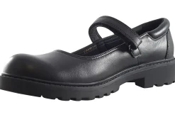 Geox Junior Girls | Senior Girls<Casey MJ Girl J642OP Black Girls Leather School Shoes