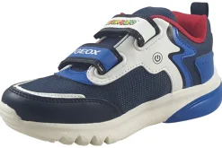 BOY Geox Velcro | Breathable Membrane<Ciberdron 'Mario' J46LB1 Boys Navy Royal Leather Trainers