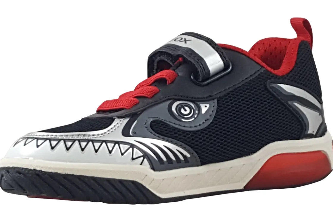 BOY Geox Velcro | Breathable Membrane<J Inek Boy J559CD Boys Fashion Trainers Black Red