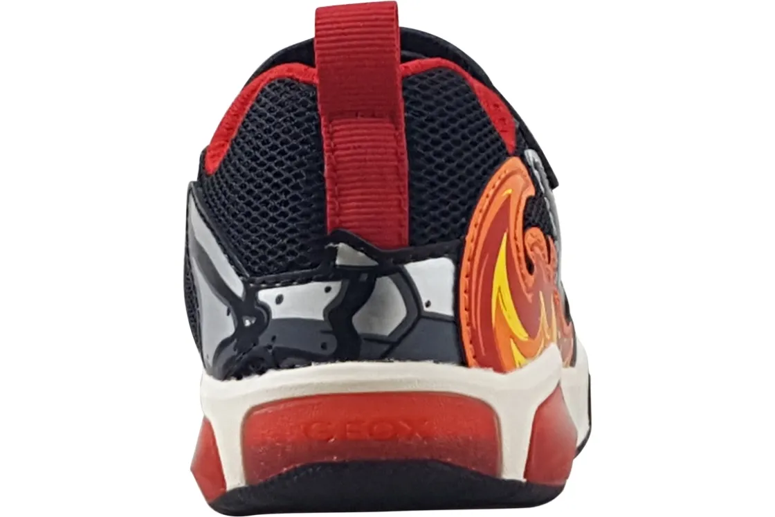 BOY Geox Velcro | Breathable Membrane<J Inek Boy J559CD Boys Fashion Trainers Black Red