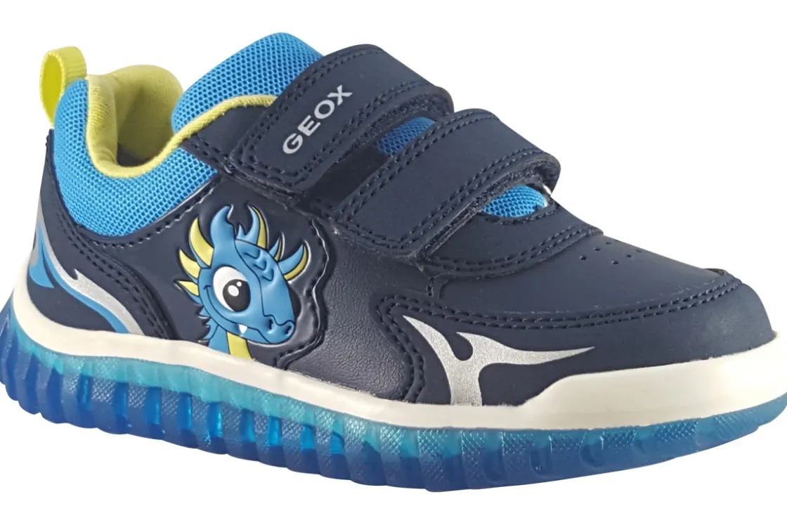 BOY Geox Velcro | Breathable Membrane<Lightyloo B B465ZA Boys Navy Fashion Trainers