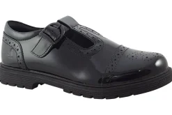 Hush Puppies Junior Girls | Senior Girls<Paloma T-Bar Black Girls Leather School Shoes