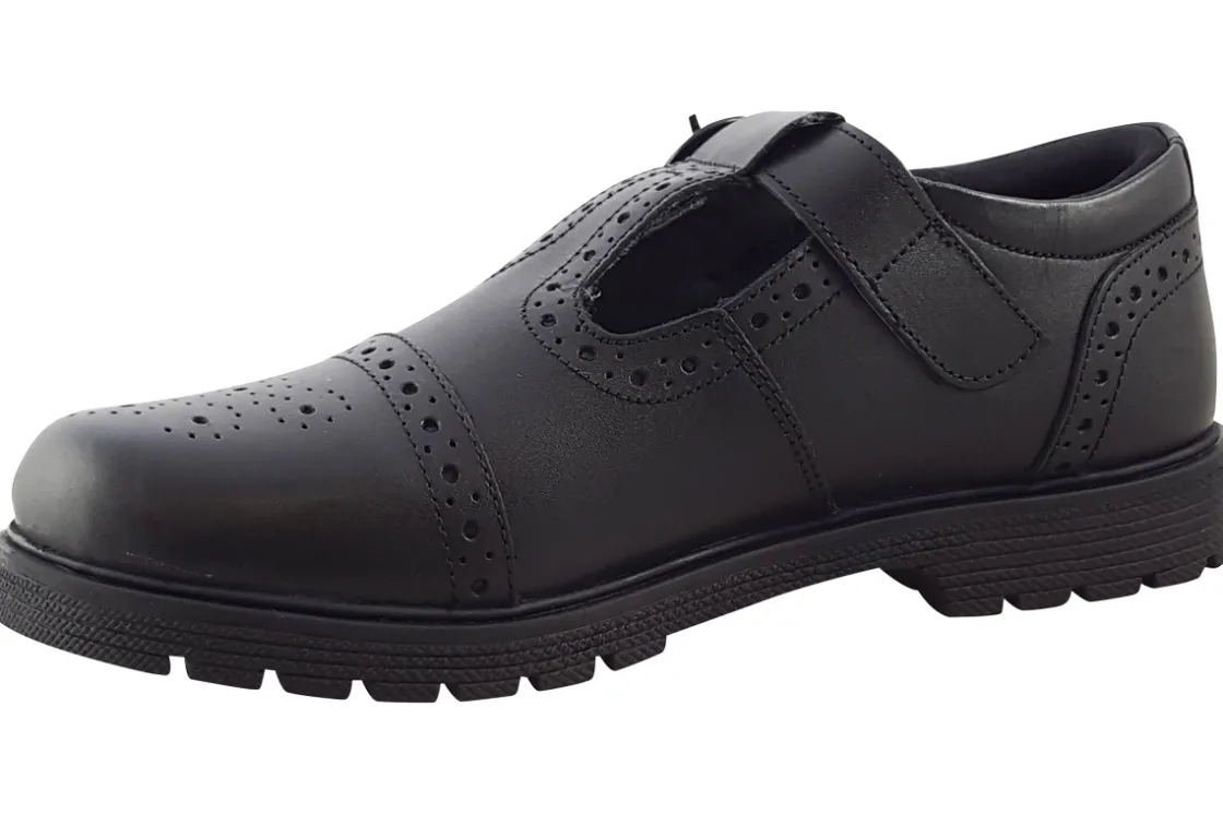 Hush Puppies Junior Girls | Senior Girls<Paloma T-Bar Black Girls Leather School Shoes
