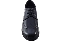 Hush Puppies Junior Girls | Senior Girls<Sally Brogue Black Girls Leather Patent School Shoes
