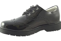 Lelli Kelly Laced | Girls Shoes<Florence Brogue LK8676 Black Girls Leather Patent School Shoes