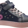 Lelli Kelly Velcro | Lights<Mille Stelle Luci Hi LK2286 Blue Girls Leather Boots