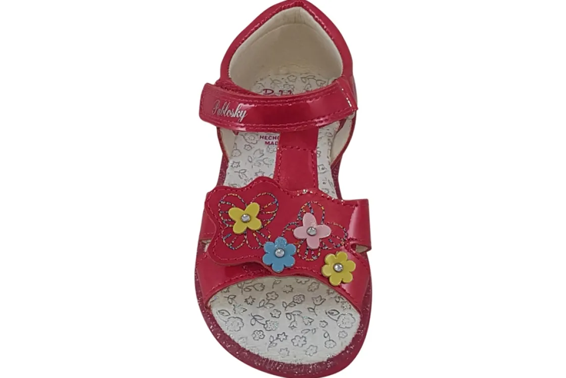 Pablosky Velcro | Podiatrist Approved<Girls Leather Patent Sandals