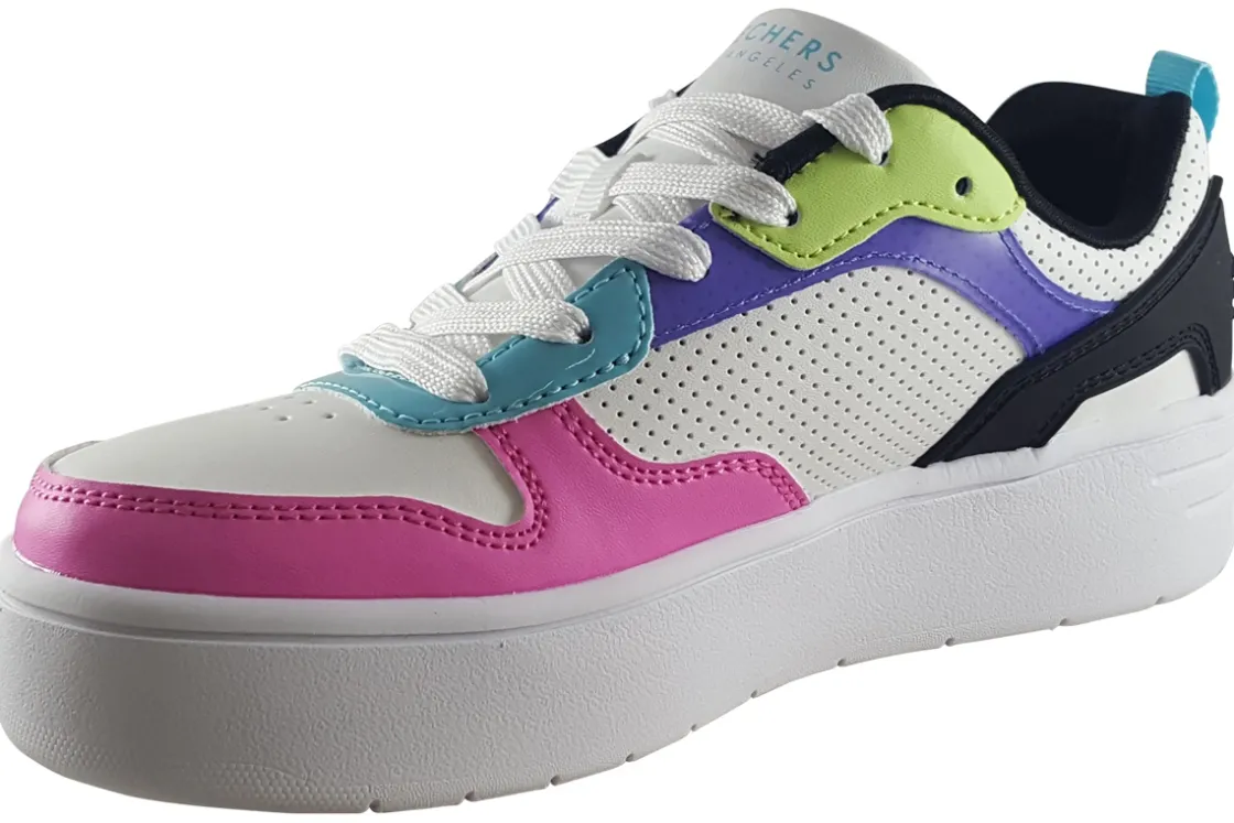 Skechers Laced | Washable<CourtHigh Crush 310191L Girls Sports Trainers