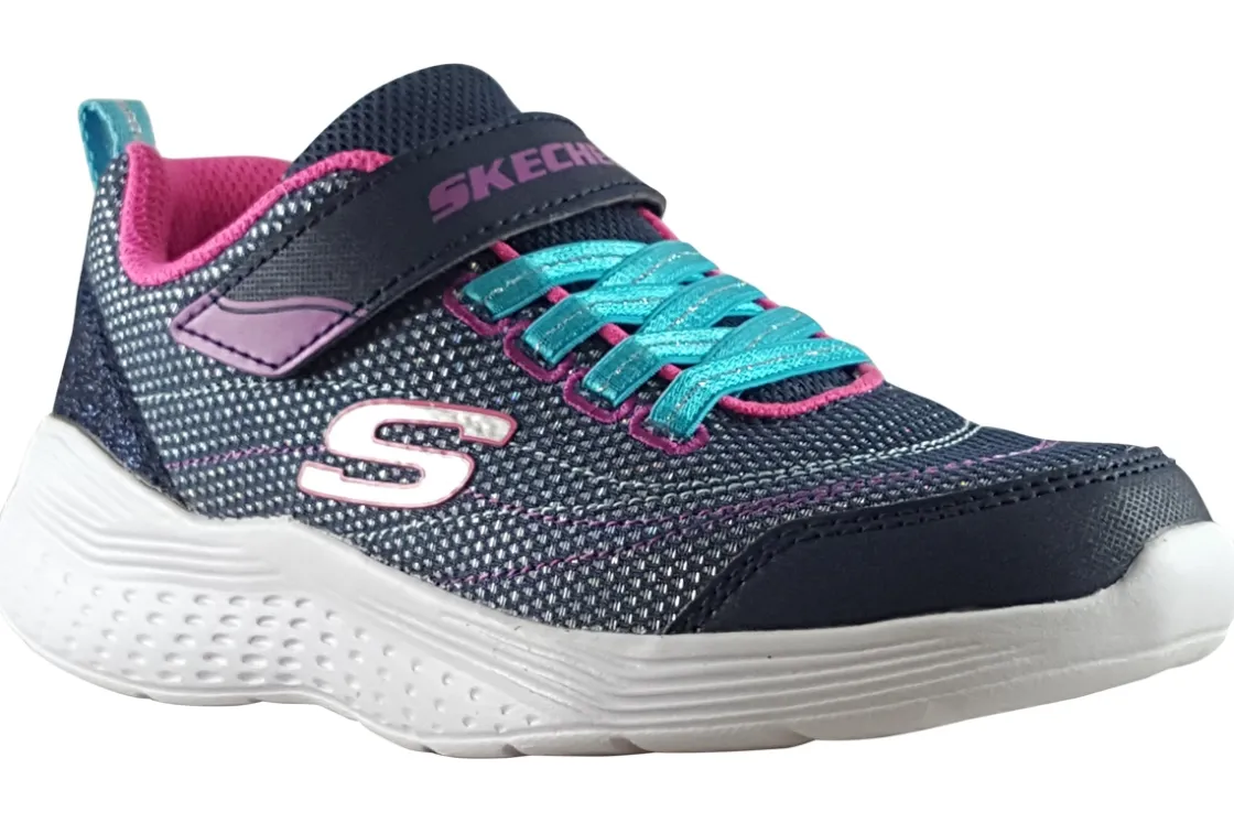 Skechers Velcro | Washable<Eternal Shine 302455L Navy Girls Sports Trainers