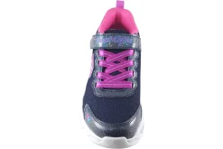 Skechers Velcro | Lights<FlutterHeart Lights 302317L Navy Girls Sports Trainers