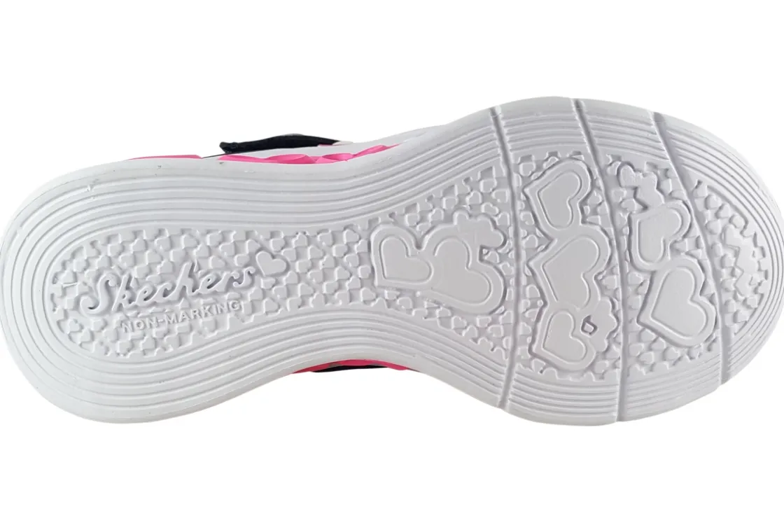 Skechers Velcro | Lights<FlutterHeart Lights 302317L Navy Girls Sports Trainers