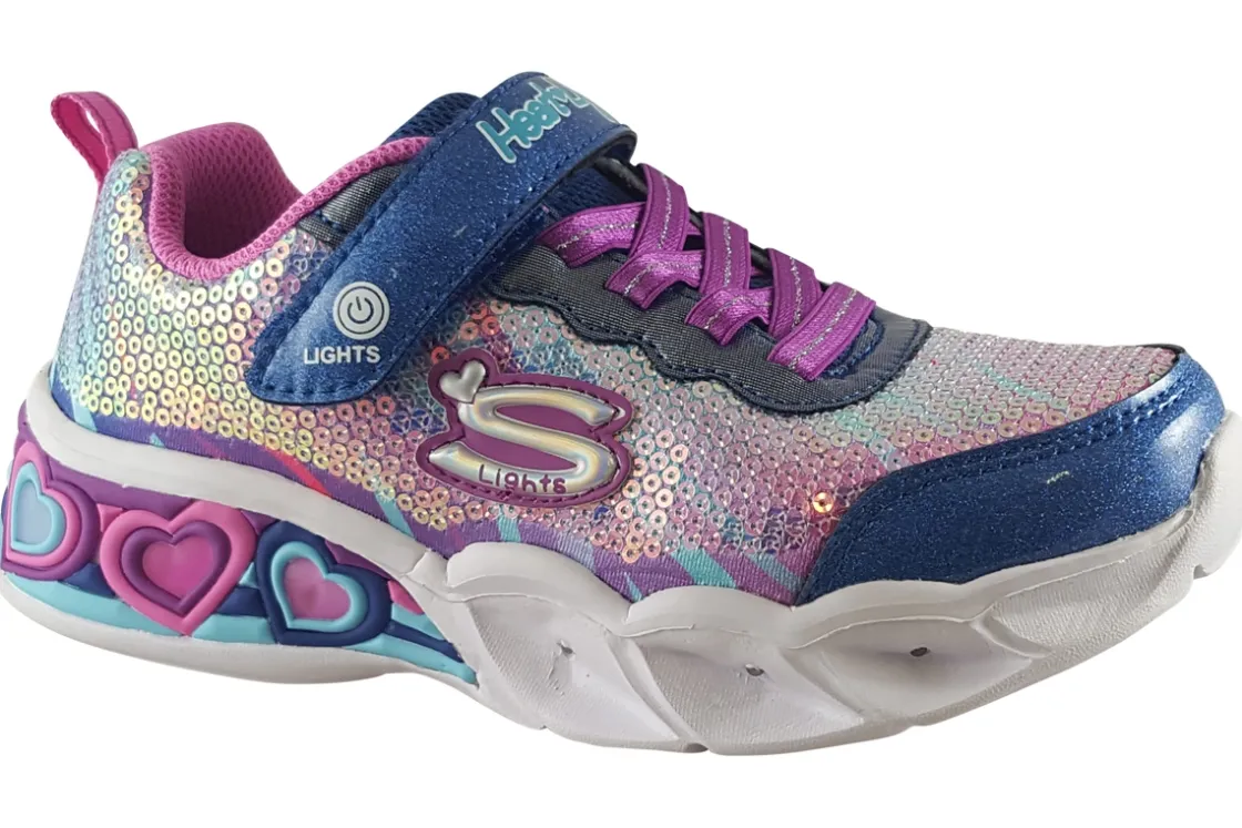 Skechers Velcro | Lights<Lets Shine 302313L Girls Sports Trainers
