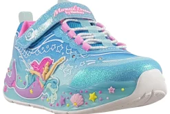 Skechers Velcro | Lights<Mermaid Dreams 303060L Girls Trainers Blue Multi