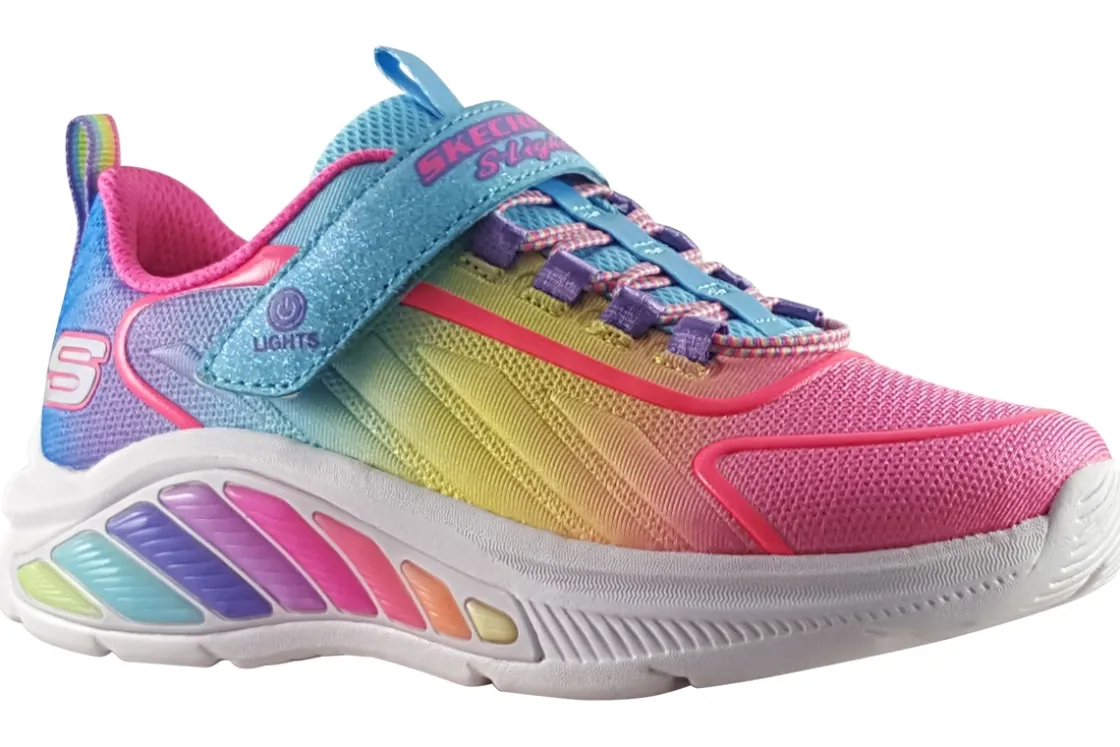 Skechers Velcro | Lights<Rainbow Cruisers 303721L Girls Sports Trainers