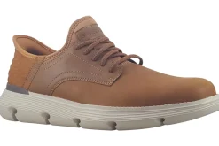 Skechers Plain Toe | Mens Shoes<Slip-Ins Garza 205046 Tan Mens Leather Fashion Trainers