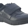 BOY Start-rite Junior Boys | Velcro<Chance 2807-7 Black Boys Leather School Shoes