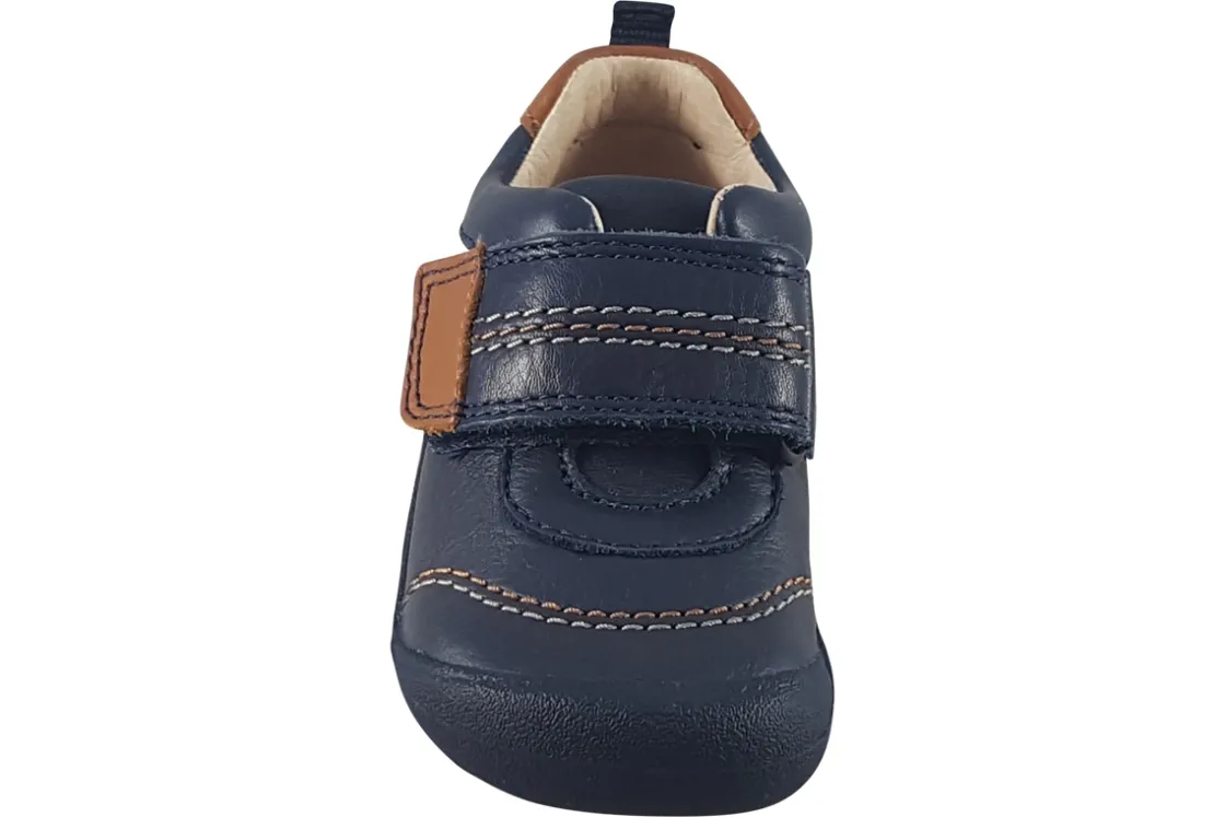 BOY Start-rite Velcro | Boys First Shoes<Footprint 0769 Navy Boys Leather First Shoes