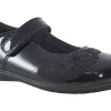 Start-rite Velcro | Junior Girls<Wish BTS 2800-3 Black Girls Leather Patent School Shoes