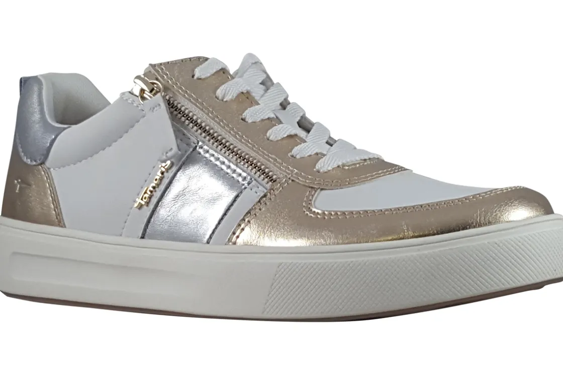 Women Tamaris Comfort Womens Fashion Trainers<Sully 83703-44 Womens Fashion Trainers Gold Silver