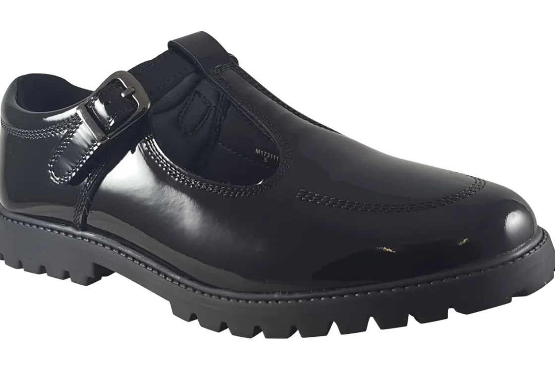 Term Footwear Senior Girls | Junior Girls<Emily Black Girls Leather School Shoes
