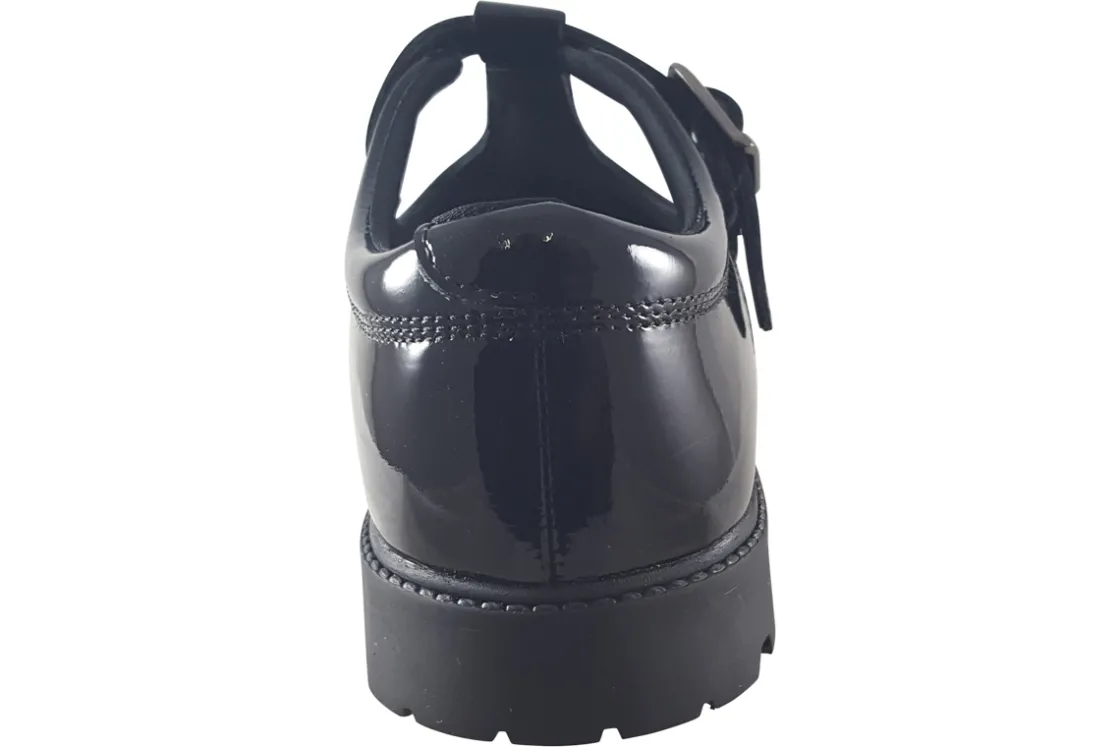 Term Footwear Senior Girls | Junior Girls<Emily Black Girls Leather School Shoes