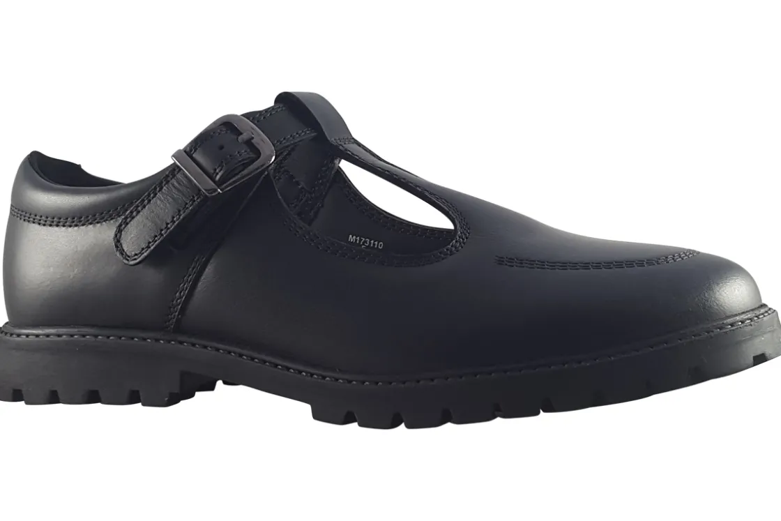 Term Footwear Senior Girls | Junior Girls<Emily Black Girls Leather School Shoes